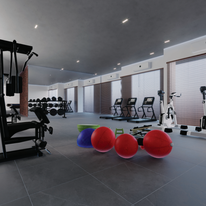 Fully Modern equipped gymnasium at Snehal Exotica premium residential project in Ahmedabad